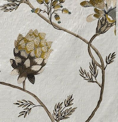 хлопковая ткань для портьер с цветочной вышивкой 10475.36 Flore Nobilis