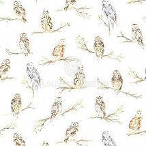 Фото: портьерная английская ткань Large Owls Cream- Ампир Декор