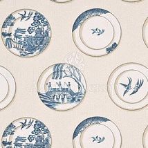 Фото: ткань с тарелками в японском стиле PP50329/4- Ампир Декор