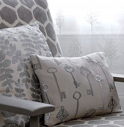 Бархатная ткань Gwyneth Silver  - 1