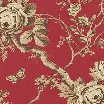 Фото: красные цветочные обои PRL027/09- Ампир Декор