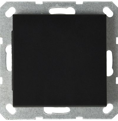 Звонковый механизм 10A 250V~ с накладкой, цвет черный матовый (soft touch) Jasmart