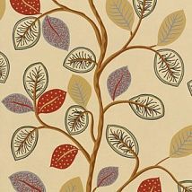 Фото: обои коричнево-зеленые с листьями Camel and Red- Ампир Декор