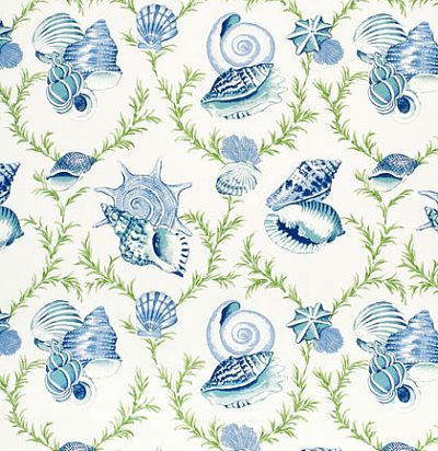 Ткань Thibaut Biscayne F95747 Sumba shell Blue and Green 