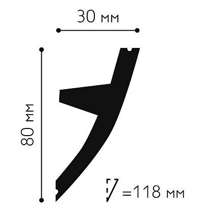 MC373 карниз под подсветку (80х30х2000) Mallers - 1