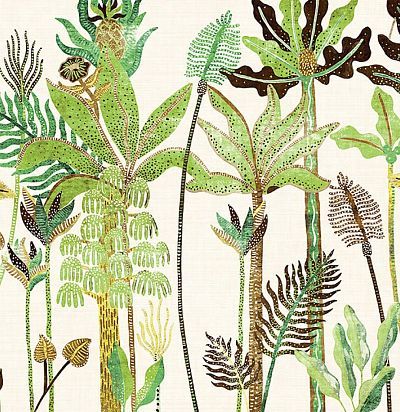 Панно крупные пальмы зеленого цвета DGHAV2023 Khroma