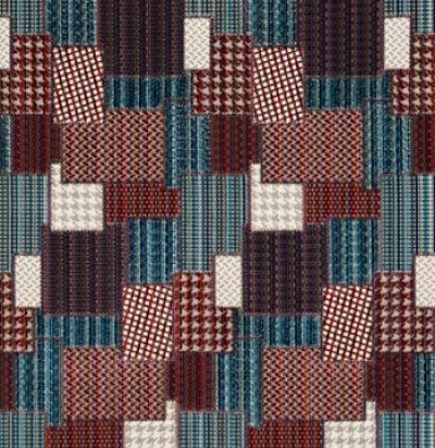 Жаккард из Англии FD747G103 Bohemian Patchwork Indigo/Red Mulberry