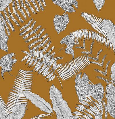 Обои с эскизами листьев KEN402 Khroma