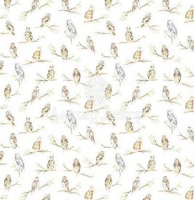 портьерная английская ткань Small Owls Cream Voyage Decoration