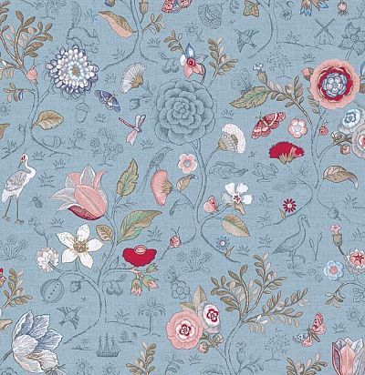 обои голубые с рисунком 375005 