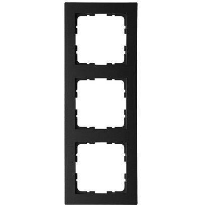 Рамка G-Classic  3-постовая, цвет черный матовый (soft touch) Jasmart