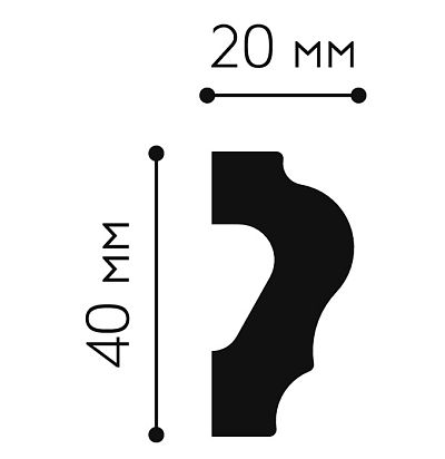 MP030 молдинг (40х20х2000 мм) Mallers - 1