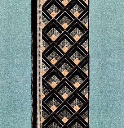 ткань современная плотная  с вышитым геометрическим узором 15467-796 Zimmer+Rohde