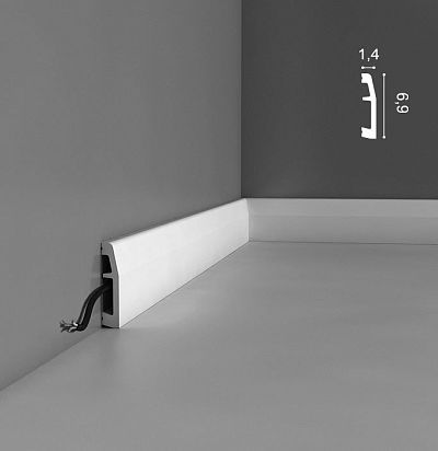 Плинтус из дюрополимера с кабель-каналом SX125 ORAC DECOR