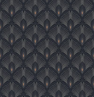 Обои рулонные узор перо павлина OTH206 Khroma Zoom