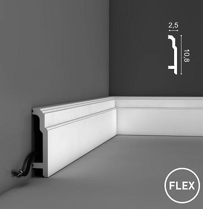 Гибкий плинтус из полиуретана SX155F ORAC DECOR
