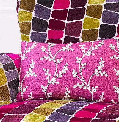 Обивочный бархат в яркую полоску Taman Lotus  - 1