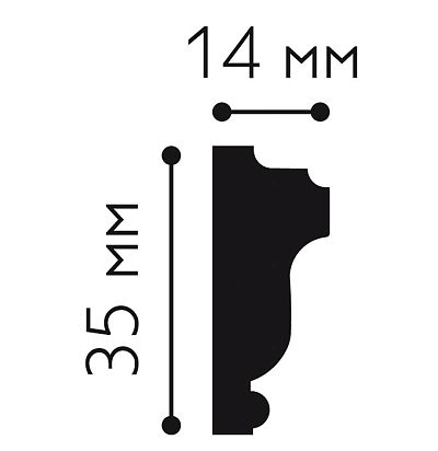 Mallers light MP117 молдинг (35х14х2000 мм) Mallers - 1