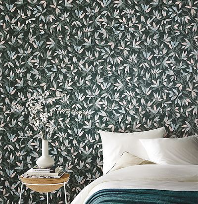 обои темно-зеленые с листьями KUR603 Khroma - 1