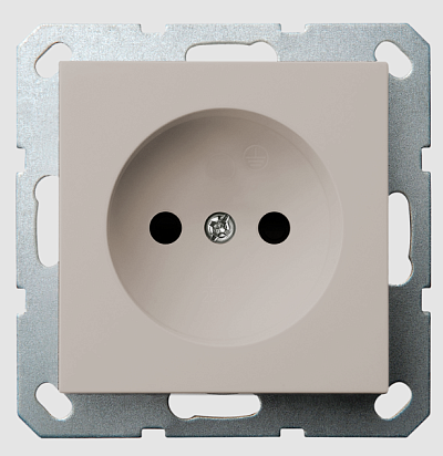 Розетка без заземления с защитными шторками 16A 250V~ 2P, цвет Тауп Jasmart