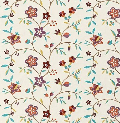 ткань из хлопка с вышивкой цветы PF50366/1 Baker Lifestyle