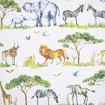 Фото: детские ткани Let's Go On Safari White- Ампир Декор