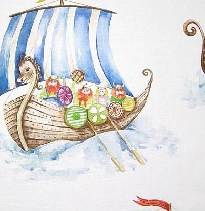 детские ткани Viking Armada Large White Voyage Decoration