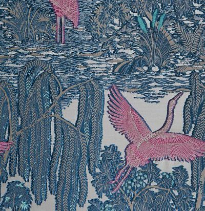 Ткань дизайнерская журавли на озере 10881-544 Zimmer+Rohde