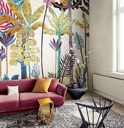 Панно крупные разноцветные пальмы DGHAV2041 Khroma - 1