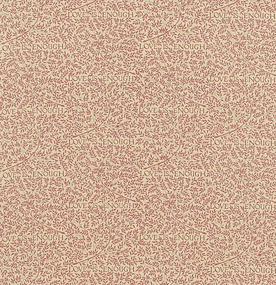 натуральная ткань с растительным дизайном 222518 Love Is Enough Brick Morris&Co