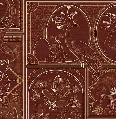 Обои из натуральных материалов с рисунком золотого тигра MO4041 ARTE