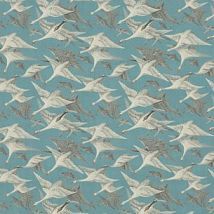 Фото: английская портьера FD287/H10 Wild Geese Linen Teal- Ампир Декор