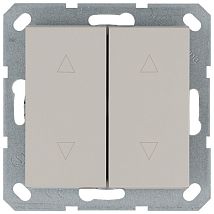 Фото: Выключатель двухклавишный для штор 10A 250V~ с накладкой, цвет Тауп- Ампир Декор