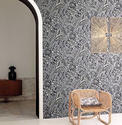 обои современные  дизайнерские листья и ягоды HIA003 Khroma Zoom - 1