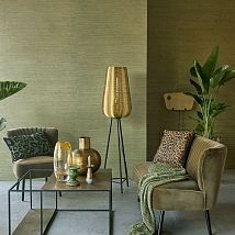 Фото: Обои из натуральных материалов золото-зеленые бамбук 303515- Ампир Декор
