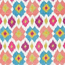 Фото: Ткань Thibaut Biscayne F95730 Bimini ikat Pink and Turquoise- Ампир Декор
