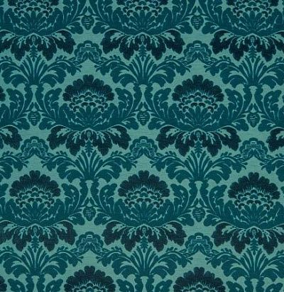 Хлопковая ткань 10644.67 Velours Duomo Turquoise Algue Anemone Nobilis