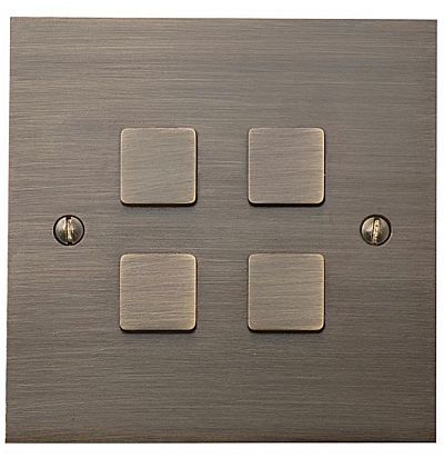 Tetra 84x84 мм Cuivre antique Латунная розетка L'artisan