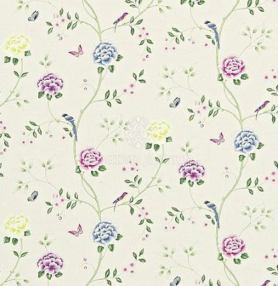 Английские ткани цветы птицы 222073 Sanderson