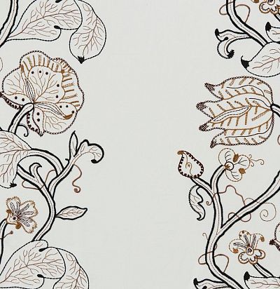Ткань современная украшена вышитыми цветами 44176-997 Zimmer+Rohde