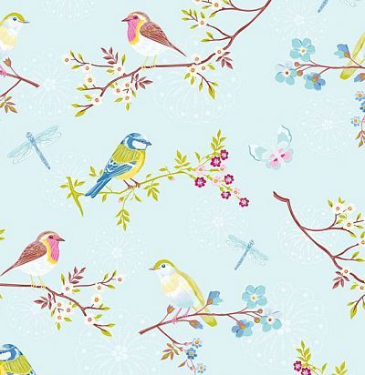 обои светло-голубые 375081 