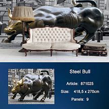 Фото: Обои KT Exclusive Metropolis 871025 Steel Bull- Ампир Декор