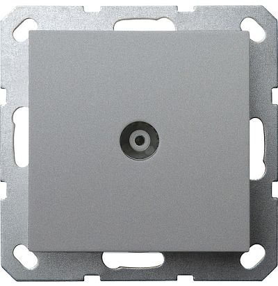 Розетка TV Φ9.5mm оконечная с накладкой, цвет Алюминий Jasmart