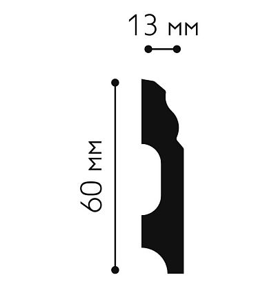MS183 плинтус  (60х13х2000 мм) Mallers - 1