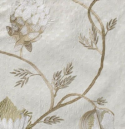 натуральная ткань для портьер с вышивкой 10475.03 Flore Nobilis