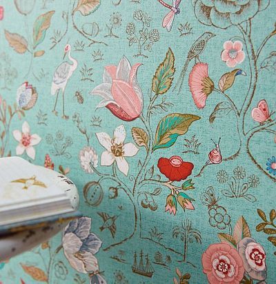 обои с птицами и цветами 375002  - 2