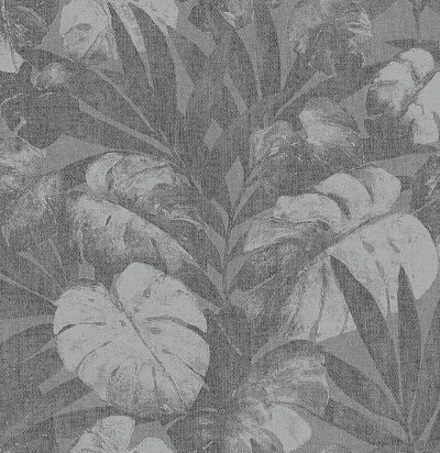 обои серые с листьями 80083 ARTE