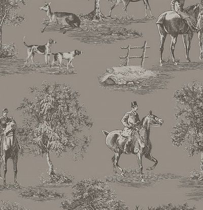 Обои с сюжетным рисунком PV 00227 Hunters Lodge Pewter 