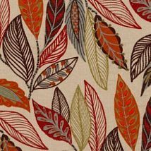 Фото: Ткань из Англии FD766V54 Forest Leaves Red/Plum- Ампир Декор