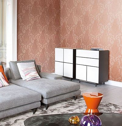 Текстильные обои с цеточным арнаментом в классическом стиле 213009 Calcutta - 1